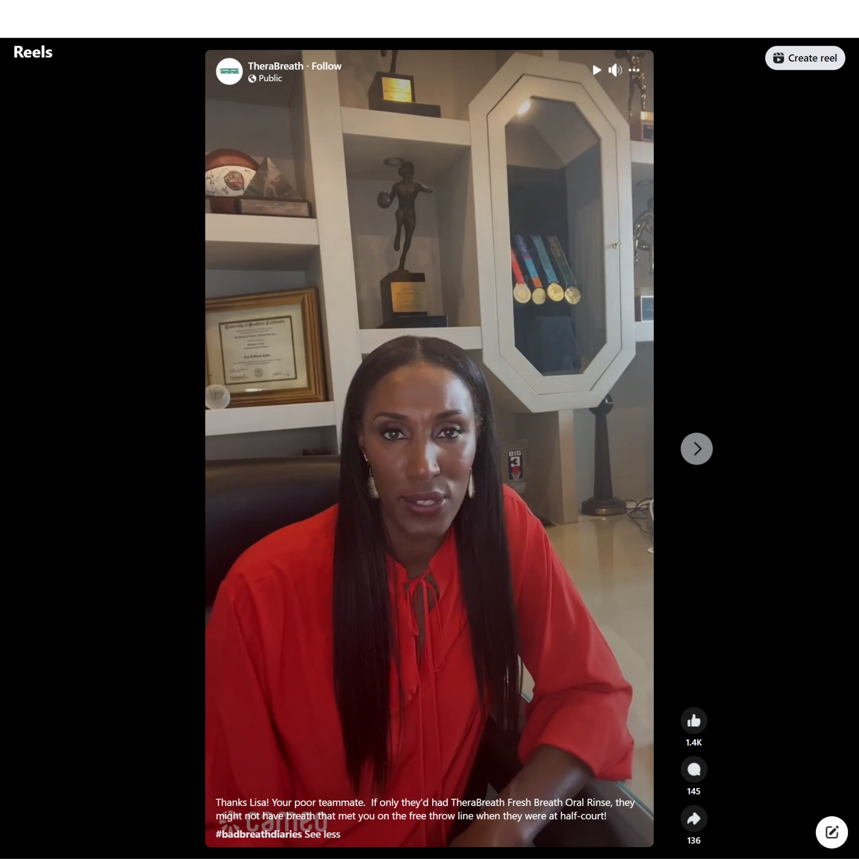 Stats of video of WNBA star Lisa Leslie