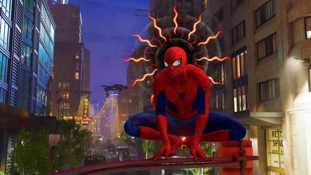 Spiderman with his spider-sense tingling